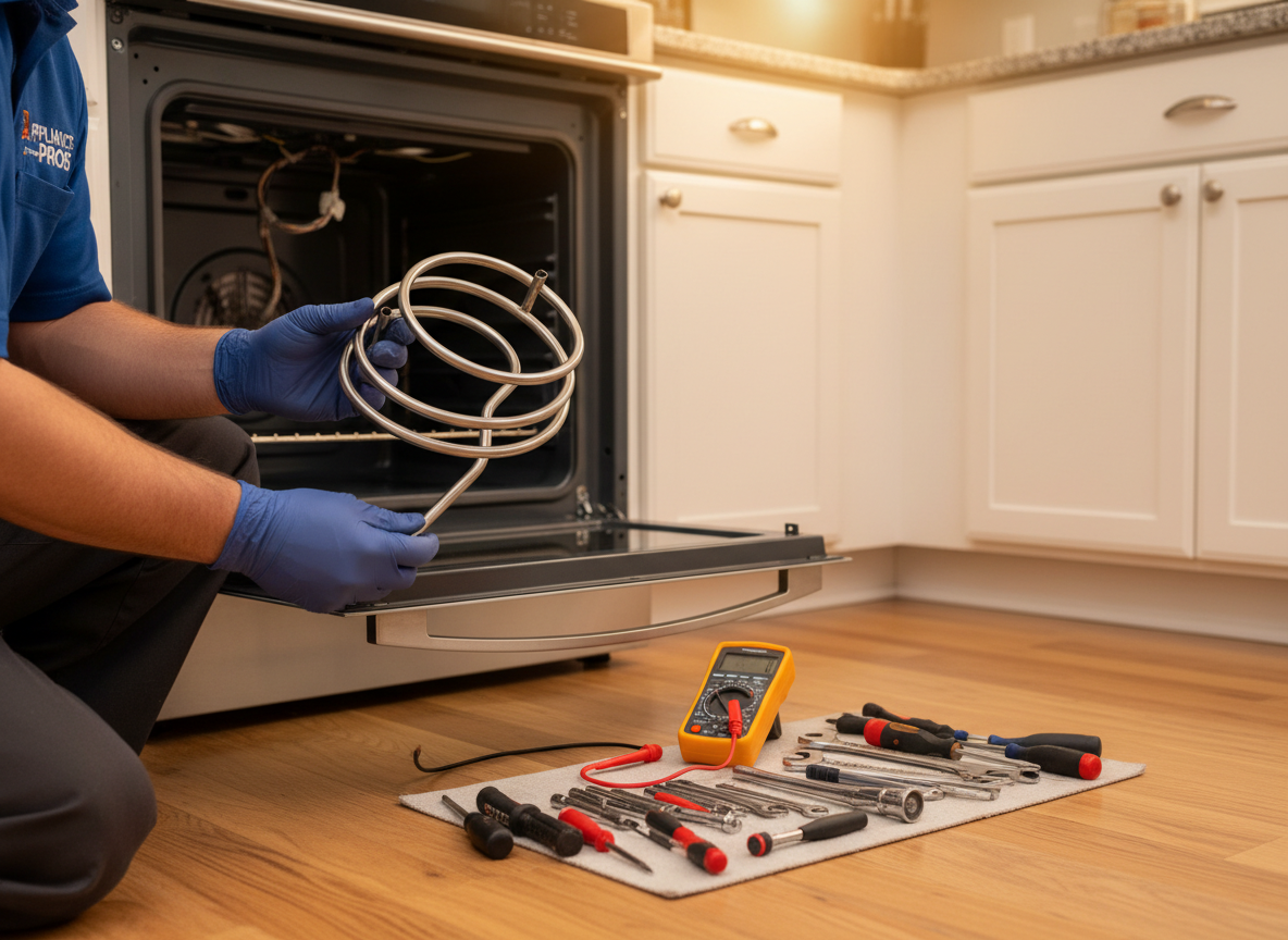 Appliance repair tools and parts laid out professionally for a Lake Mary repair job