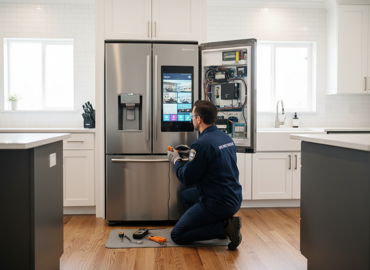 Professional technician servicing a Samsung appliance in Orlando, FL